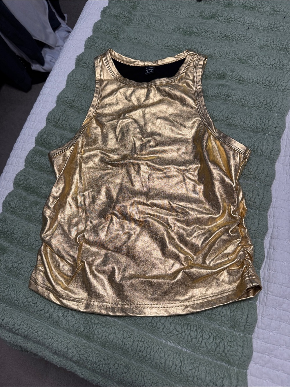 SHEIN Metallic Gold Sleeveless Tank Top